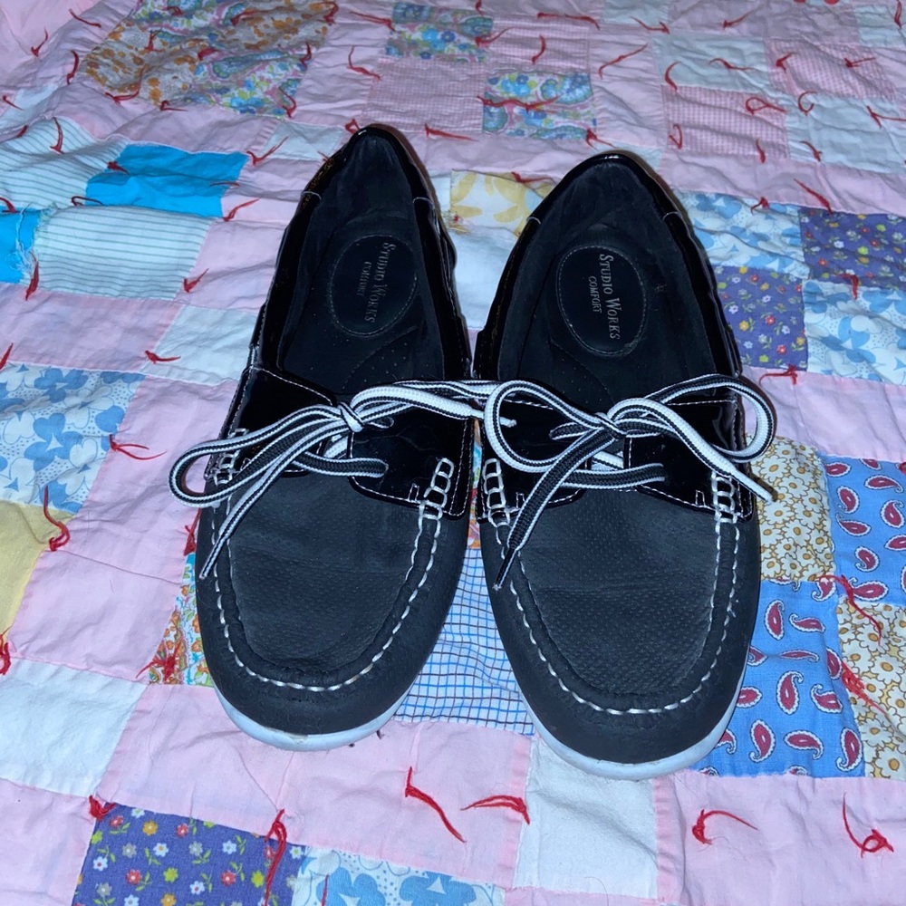 Faux Patent Leather Loafers